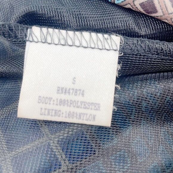 Vintage Y2k Lavender blue amd brown groovy geometric high waist skirt size small - Picture 7 of 9